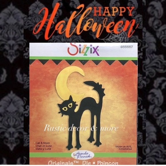 Sizzix Originals Black Cat and Yellow Moon Die - Picture 1 of 1